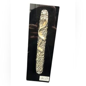 VINTAGE 925 STERLING SILVER MEZUZAH on Stand JEWISH Ben Zion Israel 6”